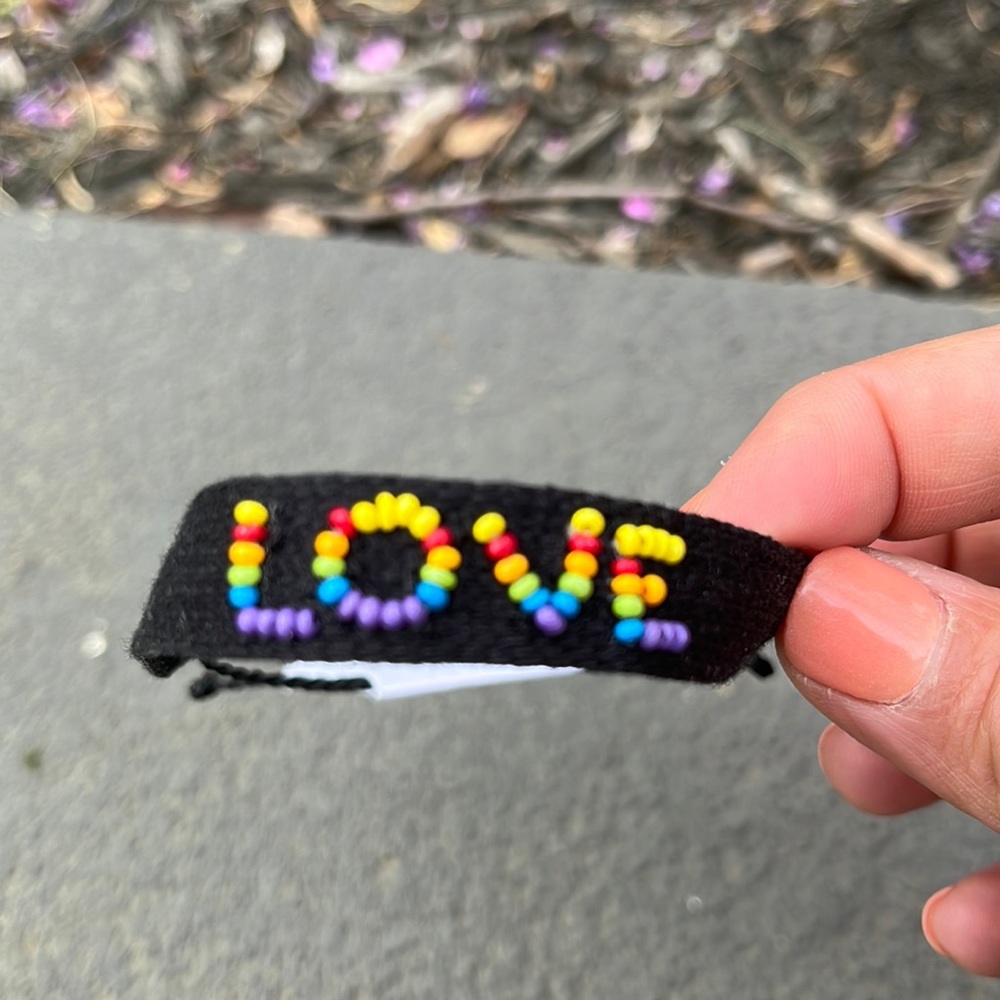 Pura Vida woven seed bead LOVE bracelet